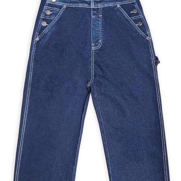 Women's Wide Leg Stretch Denim Overalls – Adjustable Straps, Casual Work Jeans J - Picture 3 of 7